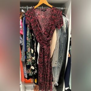 Gorgeous All-Saints Red & Black wrap dress in size Small
